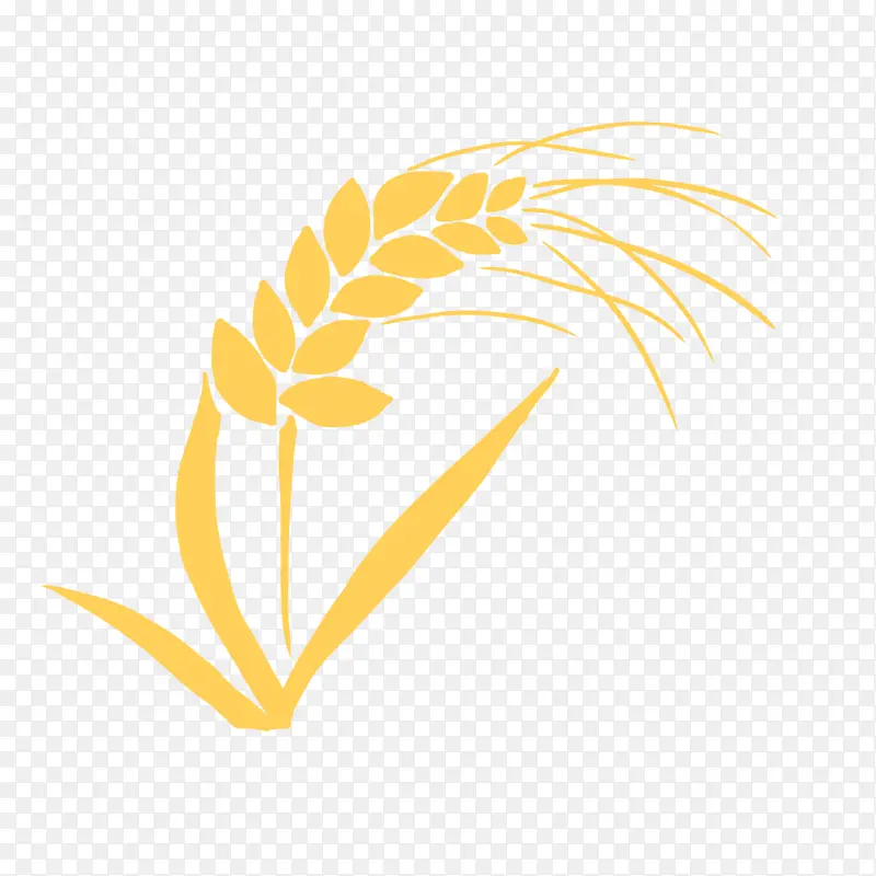 金色剪影水稻PNG