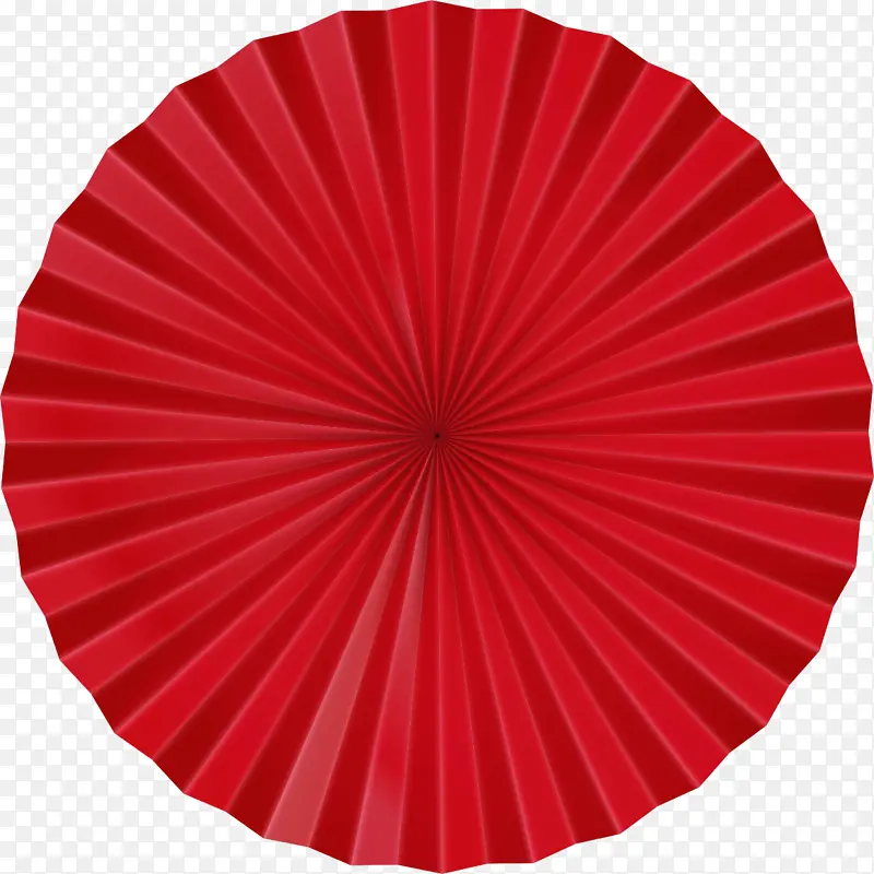 红色中国风圆形扇子
