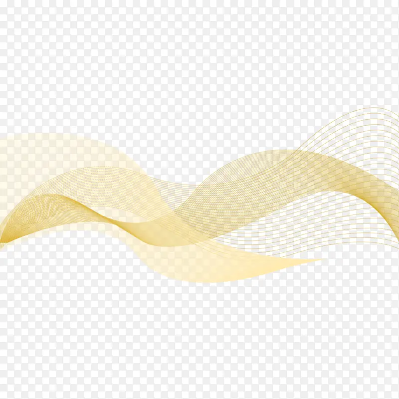 矢量科技感金色线条渐变元素透明线条元素