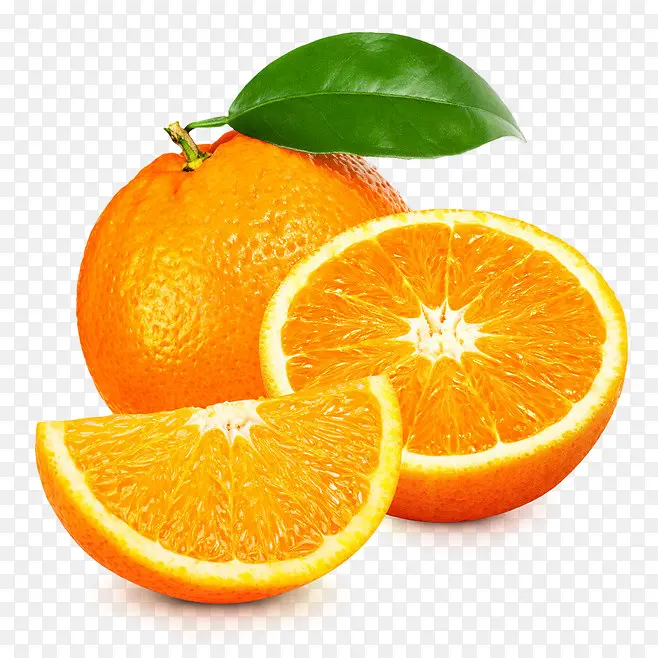 橙汁 橙子 橘子 切开