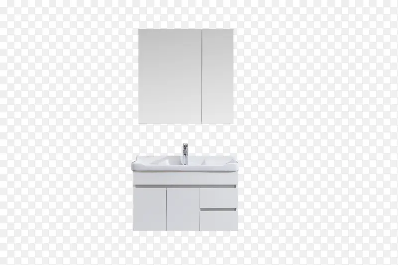 全镜面白色浴室柜子