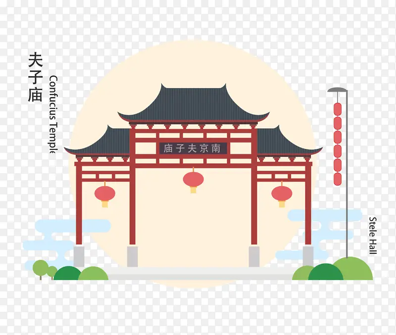 南京夫子庙插画