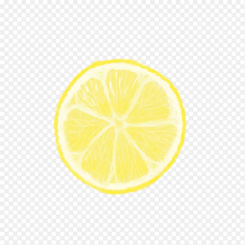 黄色柠檬片手绘