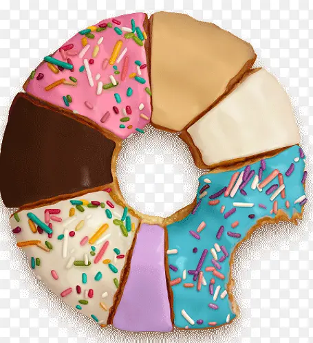 甜甜圈，马卡龙，粉色，蛋糕，甜点