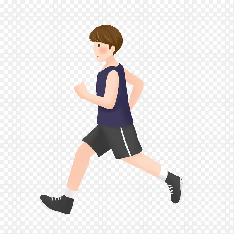 男人跑步减肥插画