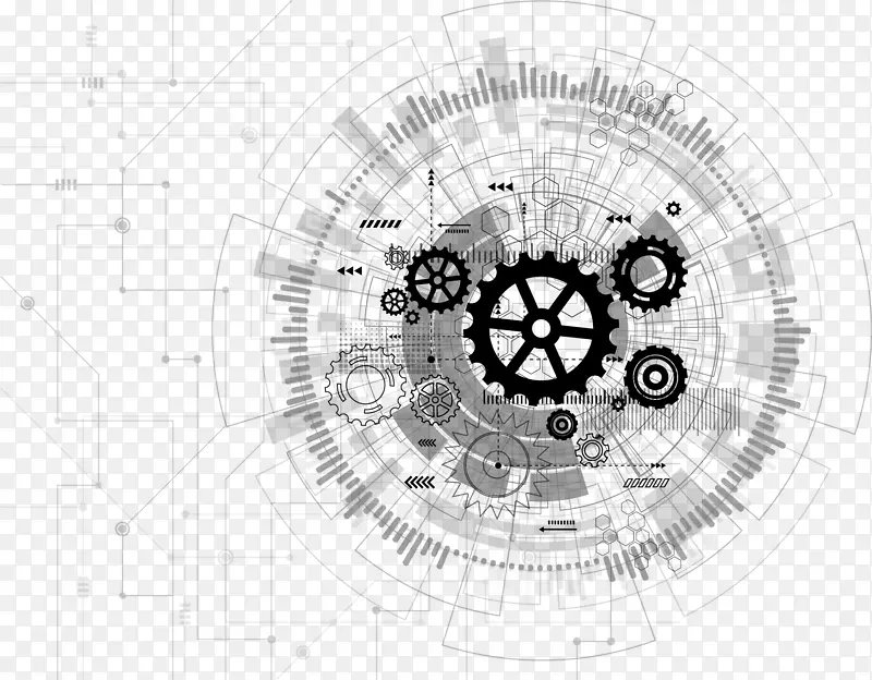 几何齿轮背景高清矢量素材