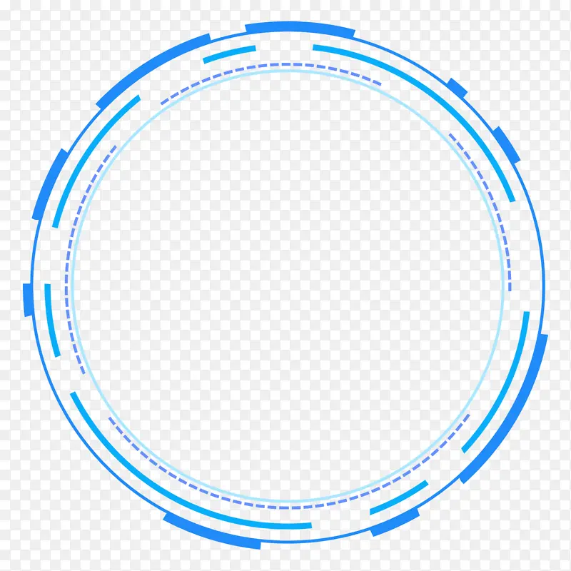 蓝色科技通用圆圈边框