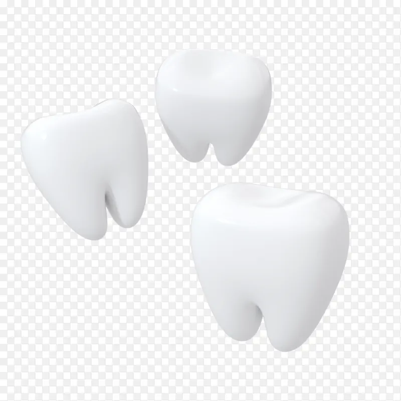 3D卡通儿童白色乳牙牙齿口腔