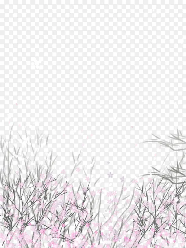 花朵手绘花海元素图
