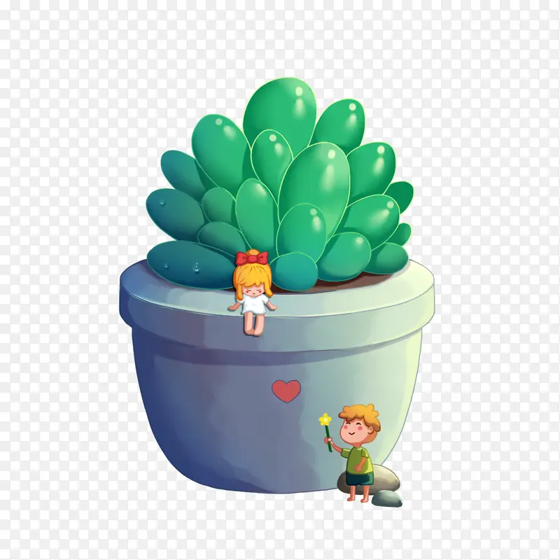 多肉绿植卡通