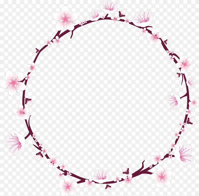 唯美粉色樱花花环