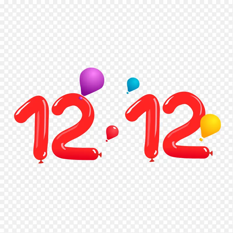 双12气球字体