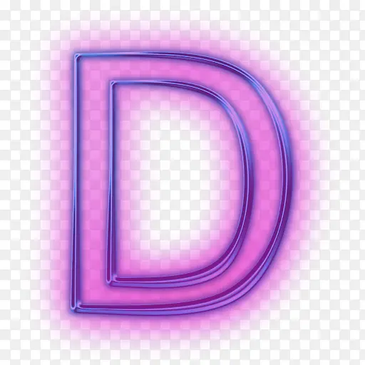 蓝紫色效果字母D