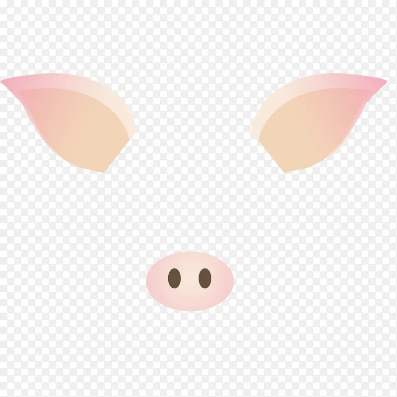 可爱的猪耳朵装饰插画