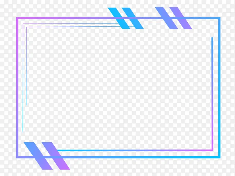 几何方框蓝紫渐变装饰边框