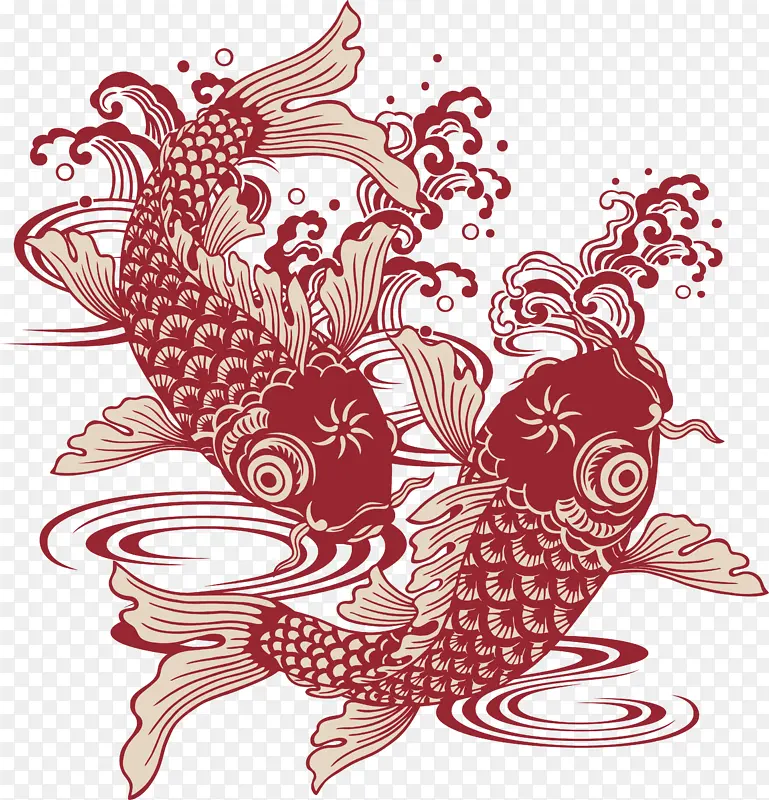 中国风锦鲤大鱼