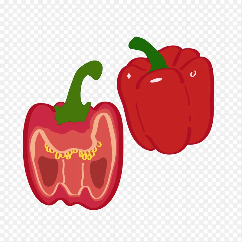蔬菜品种红菜椒矢量图