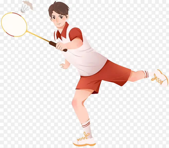 运动会奥运会男运动员打羽毛球