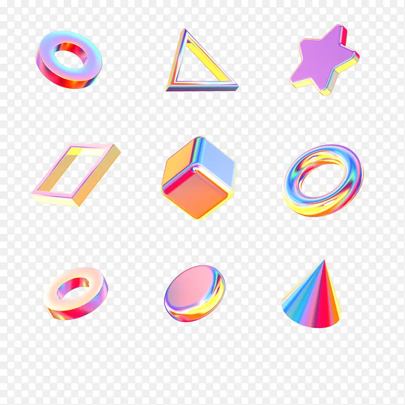 彩色3D几何体