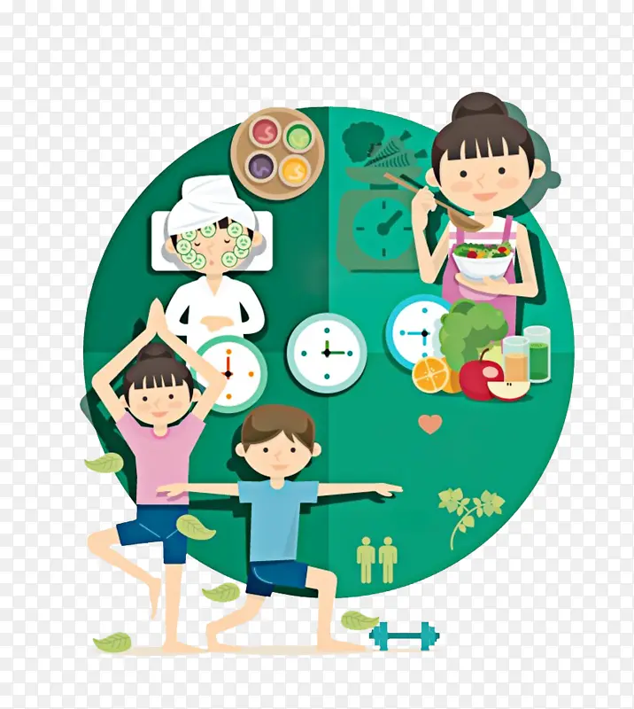卡通人物健康 文明健康 有你有我