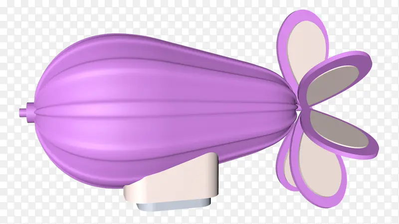 C4D粉紫色热气球