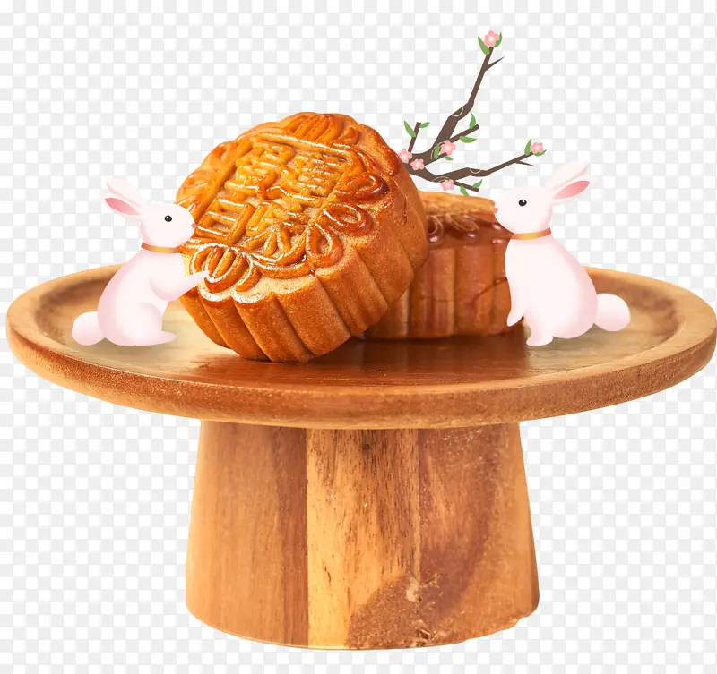 中秋节玉兔月饼创意合成