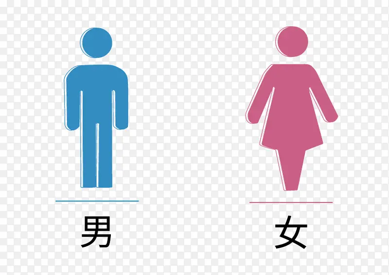 矢量男女厕所标志图