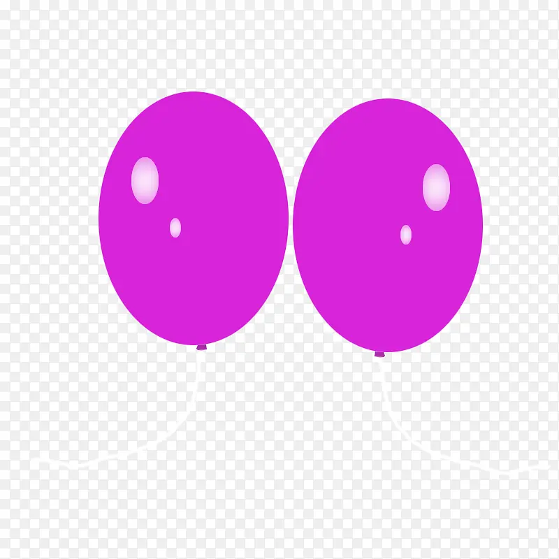 气球，紫色，漂浮高光，PNG，免扣，两个