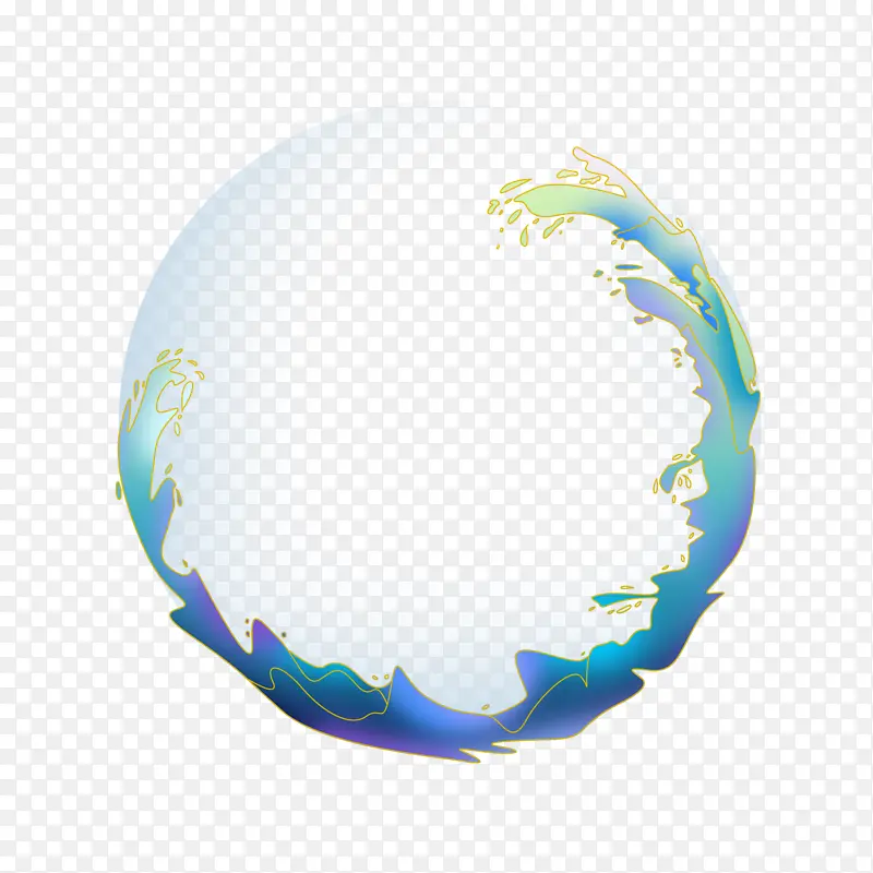 球形创意国潮波浪形边框
