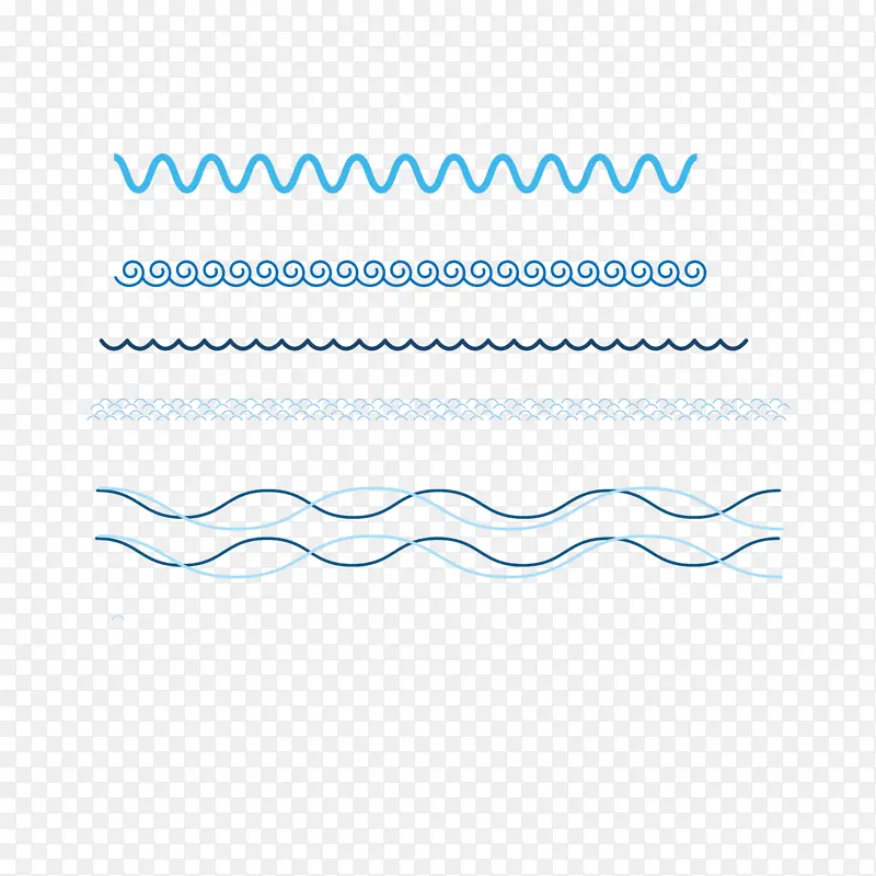 线条简单矢量波浪边素材