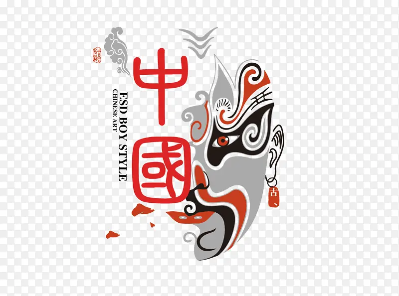 国潮元素脸谱