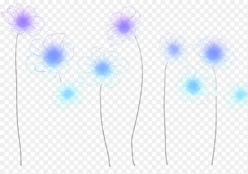 精美手绘蓝紫色花朵插画素材