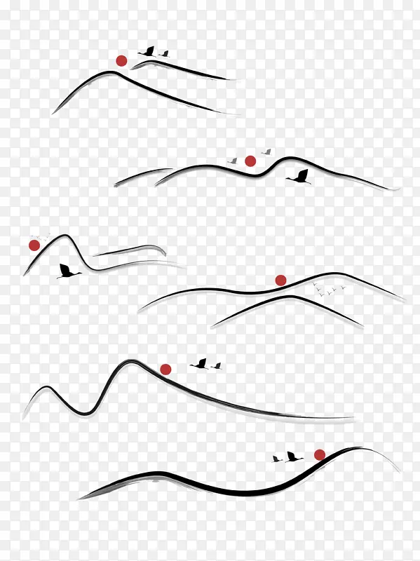 中国风传统水墨写意飞鸟