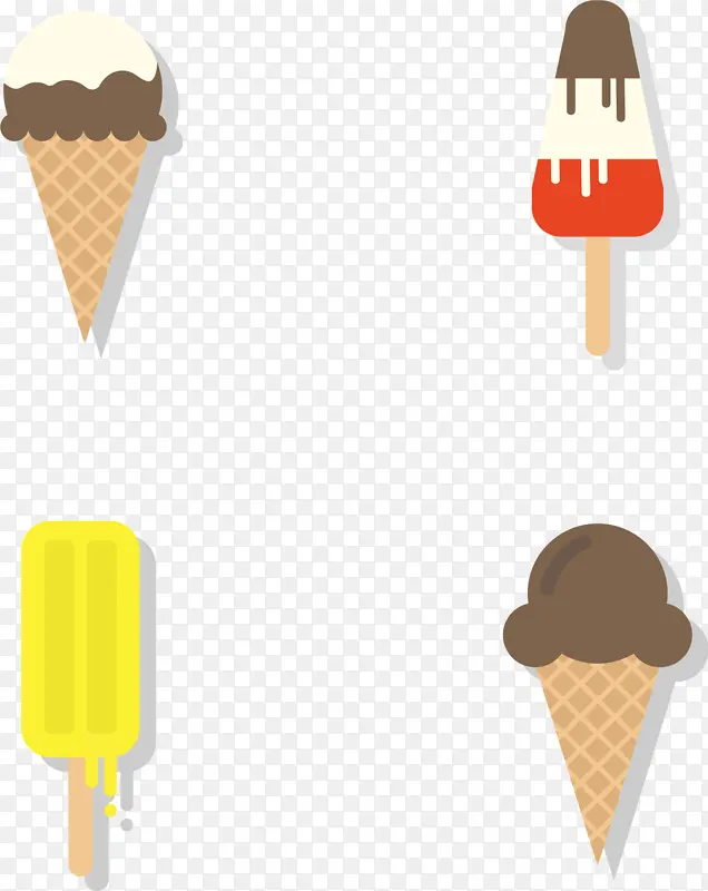 冰淇淋雪糕蛋筒装饰插图