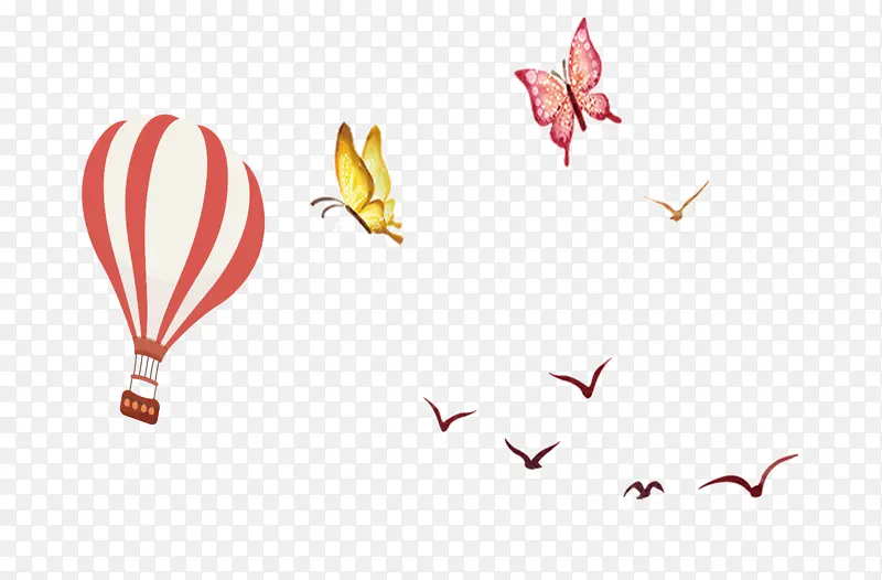 热气球海鸥蝴蝶