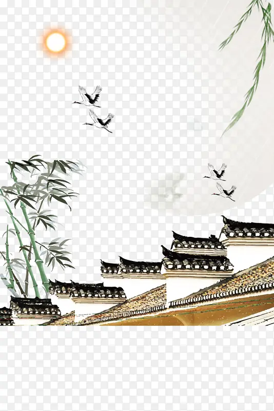 古代宅院元素图