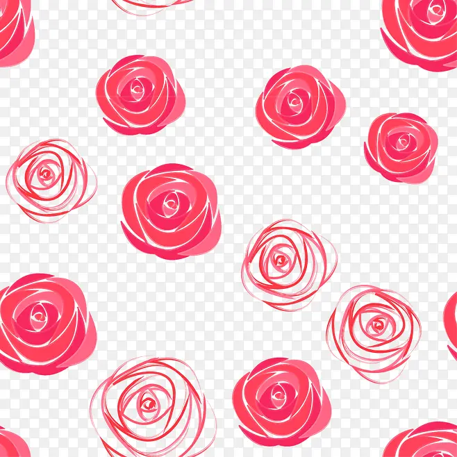 红色手绘玫瑰花背景