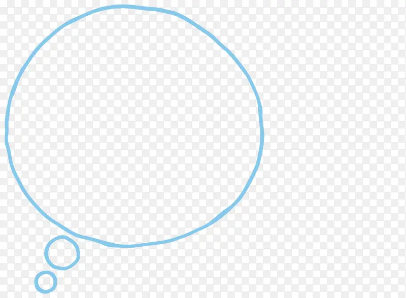 蓝色圆形线条语言气泡框