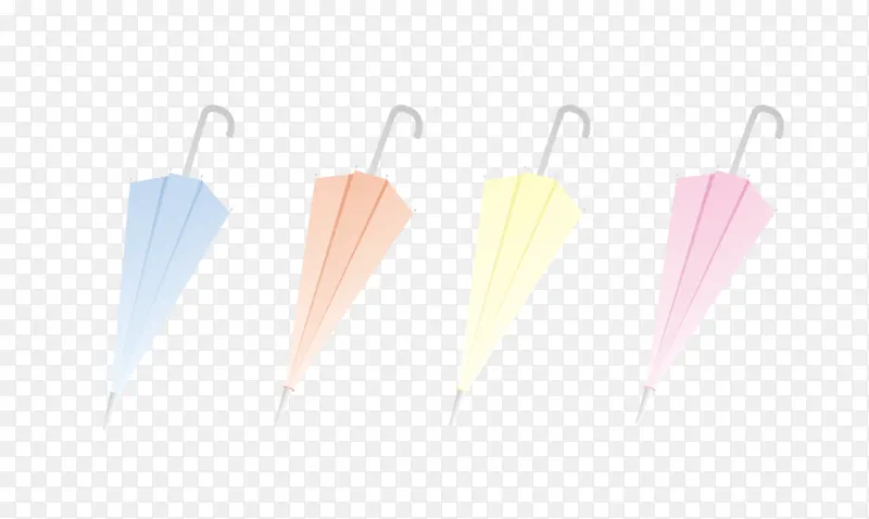 四色马卡龙彩色小雨伞
