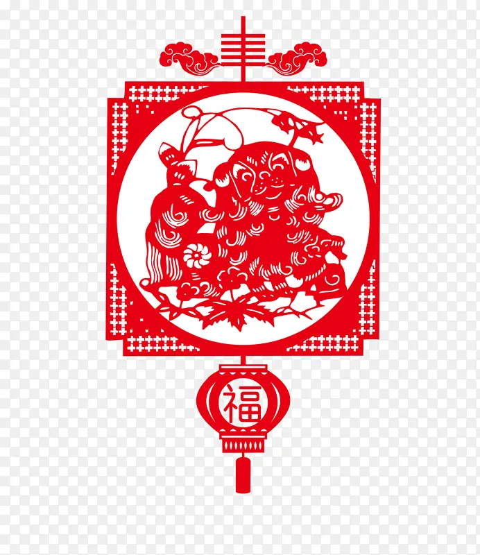 窗贴春节元素吉祥平安阖家欢乐