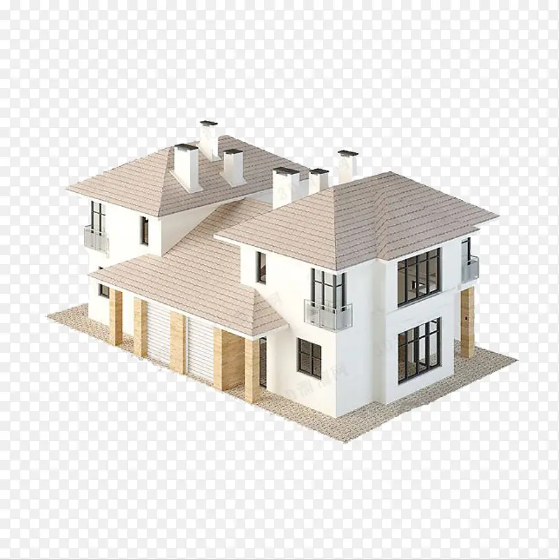 模型矢量图别墅住宅