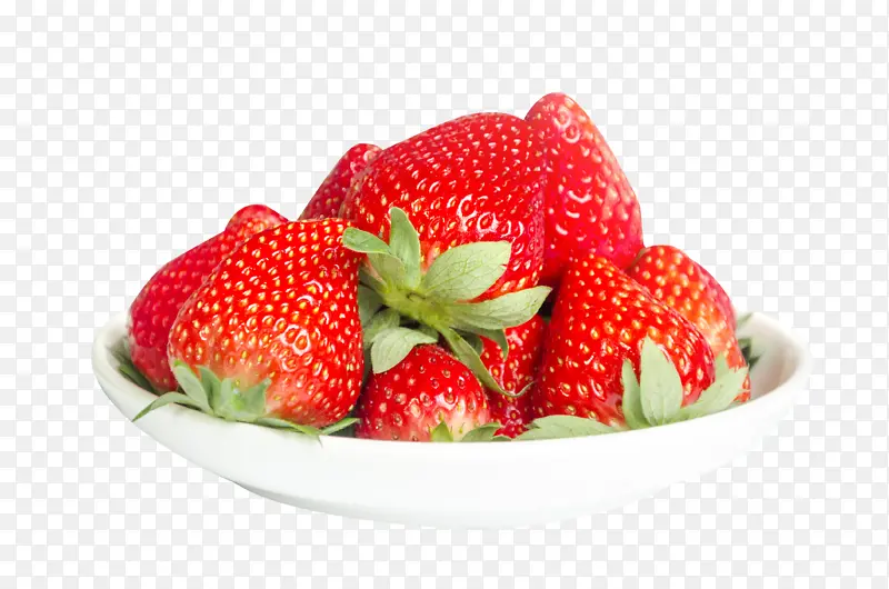 白瓷盘里的草莓