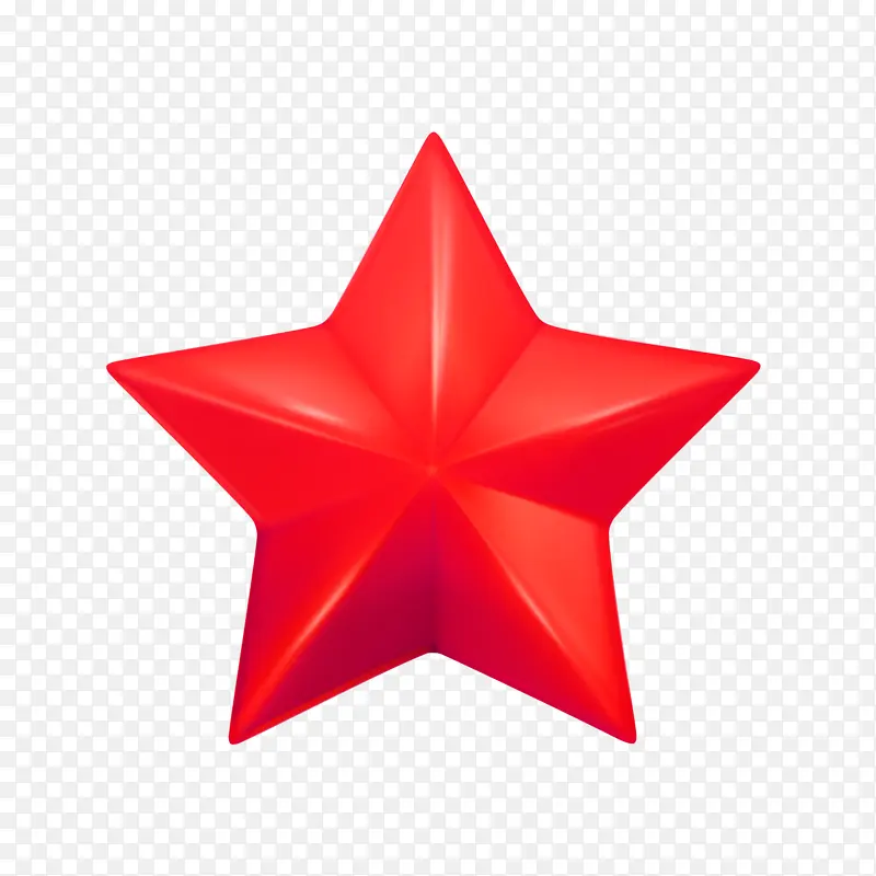 红色的五角星元素