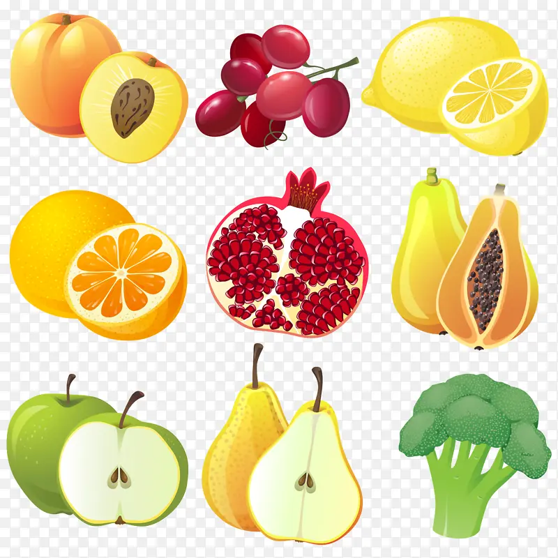 多种水果果蔬 卡通