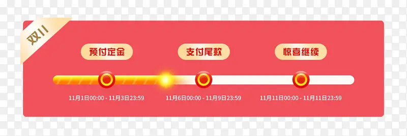 双11 活动时间 进度条 矢量元素