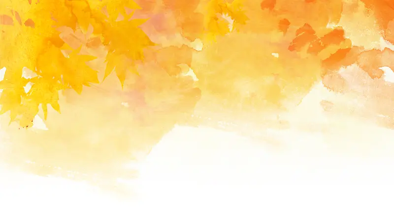 手绘秋天黄色枫叶边框装饰背景