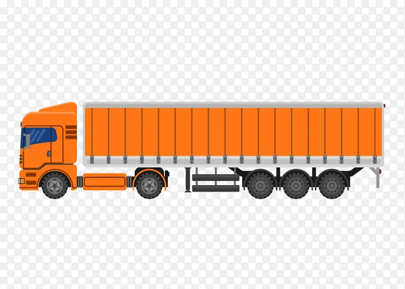 双11橙色物流大货车