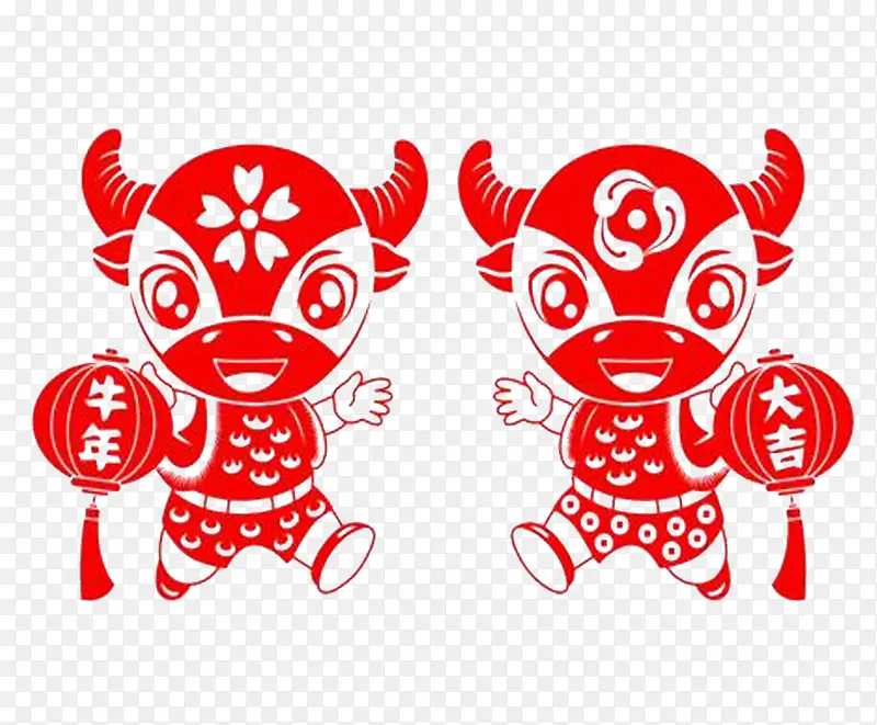 牛年剪纸图案
