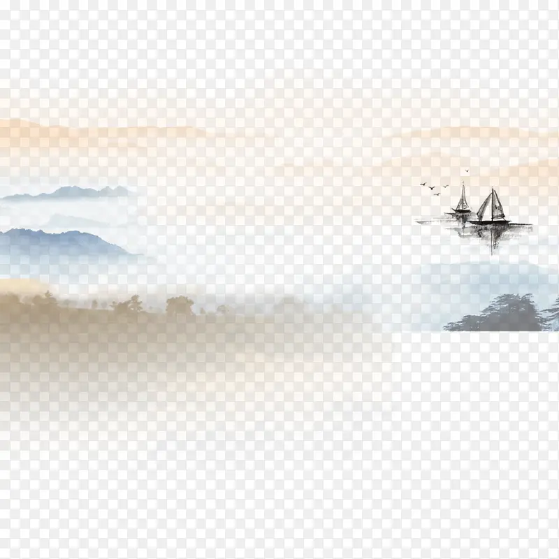 水墨古风山水画1PNG图片素材下载_图片编号yakkmkwj-免抠素材网