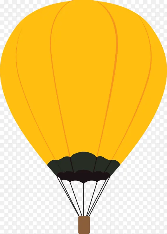 黄色热气球元素
